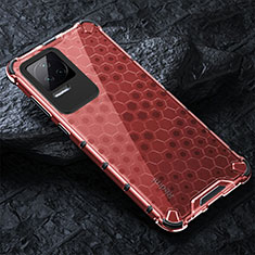 Carcasa Bumper Funda Silicona Transparente 360 Grados AM3 para Xiaomi Poco F4 5G Rojo