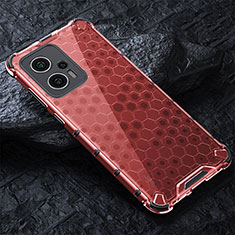 Carcasa Bumper Funda Silicona Transparente 360 Grados AM3 para Xiaomi Redmi Note 11T Pro 5G Rojo