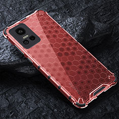 Carcasa Bumper Funda Silicona Transparente 360 Grados AM4 para Realme GT Neo3 5G Rojo