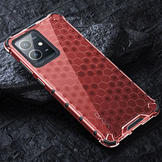 Carcasa Bumper Funda Silicona Transparente 360 Grados AM4 para Vivo Y75 5G Rojo