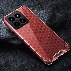 Carcasa Bumper Funda Silicona Transparente 360 Grados AM4 para Xiaomi Mi 14 5G Rojo