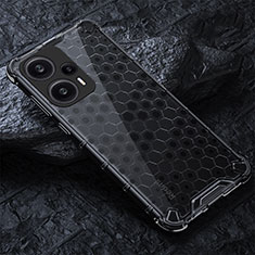 Carcasa Bumper Funda Silicona Transparente 360 Grados AM4 para Xiaomi Poco F5 5G Negro