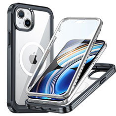 Carcasa Bumper Funda Silicona Transparente 360 Grados con Mag-Safe Magnetic T01 para Apple iPhone 14 Negro