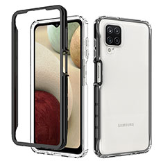 Carcasa Bumper Funda Silicona Transparente 360 Grados JX1 para Samsung Galaxy F12 Negro