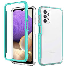 Carcasa Bumper Funda Silicona Transparente 360 Grados JX1 para Samsung Galaxy M32 5G Cian