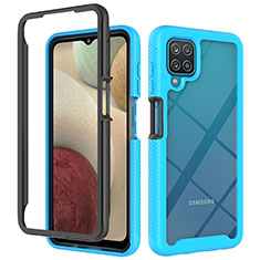 Carcasa Bumper Funda Silicona Transparente 360 Grados JX2 para Samsung Galaxy A12 Nacho Azul Cielo