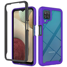 Carcasa Bumper Funda Silicona Transparente 360 Grados JX2 para Samsung Galaxy A12 Nacho Morado