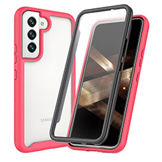 Carcasa Bumper Funda Silicona Transparente 360 Grados M01 para Samsung Galaxy S24 5G Rosa Roja