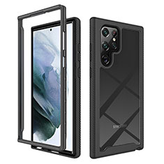 Carcasa Bumper Funda Silicona Transparente 360 Grados M02 para Samsung Galaxy S21 Ultra 5G Negro