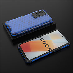 Carcasa Bumper Funda Silicona Transparente 360 Grados M02 para Vivo iQOO 8 5G Azul