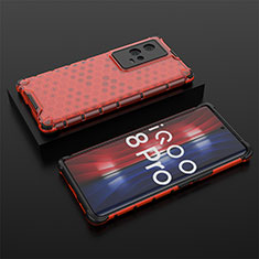 Carcasa Bumper Funda Silicona Transparente 360 Grados M02 para Vivo iQOO 8 Pro 5G Rojo