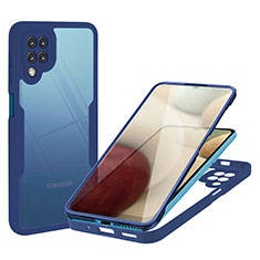 Carcasa Bumper Funda Silicona Transparente 360 Grados MJ1 para Samsung Galaxy A12 5G Azul