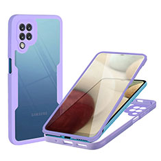 Carcasa Bumper Funda Silicona Transparente 360 Grados MJ1 para Samsung Galaxy A12 Nacho Morado