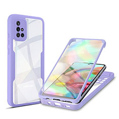 Carcasa Bumper Funda Silicona Transparente 360 Grados MJ1 para Samsung Galaxy A71 5G Morado