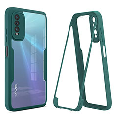 Carcasa Bumper Funda Silicona Transparente 360 Grados MJ1 para Vivo Y12s Verde