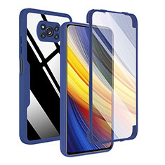 Carcasa Bumper Funda Silicona Transparente 360 Grados MJ1 para Xiaomi Poco X3 Pro Azul