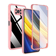 Carcasa Bumper Funda Silicona Transparente 360 Grados MJ1 para Xiaomi Poco X3 Pro Oro Rosa