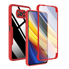 Carcasa Bumper Funda Silicona Transparente 360 Grados MJ1 para Xiaomi Poco X3 Rojo