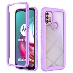 Carcasa Bumper Funda Silicona Transparente 360 Grados para Motorola Moto G20 Morado