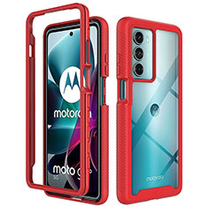 Carcasa Bumper Funda Silicona Transparente 360 Grados para Motorola Moto G200 5G Rojo