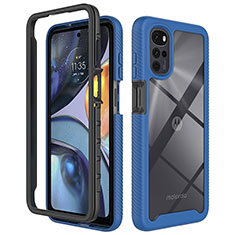 Carcasa Bumper Funda Silicona Transparente 360 Grados para Motorola Moto G22 Azul