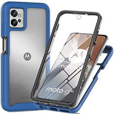 Carcasa Bumper Funda Silicona Transparente 360 Grados para Motorola Moto G32 Azul