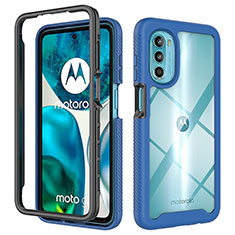 Carcasa Bumper Funda Silicona Transparente 360 Grados para Motorola MOTO G52 Azul