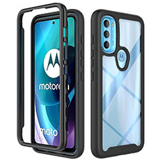 Carcasa Bumper Funda Silicona Transparente 360 Grados para Motorola Moto G71 5G Negro