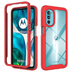 Carcasa Bumper Funda Silicona Transparente 360 Grados para Motorola Moto G82 5G Rojo