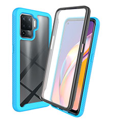 Carcasa Bumper Funda Silicona Transparente 360 Grados para Oppo F19 Pro Azul Cielo