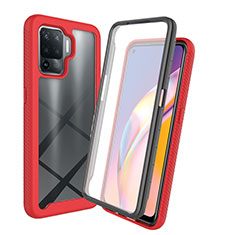 Carcasa Bumper Funda Silicona Transparente 360 Grados para Oppo F19 Pro Rojo