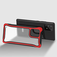 Carcasa Bumper Funda Silicona Transparente 360 Grados para Samsung Galaxy A91 Rojo