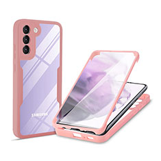 Carcasa Bumper Funda Silicona Transparente 360 Grados para Samsung Galaxy S22 5G Rosa