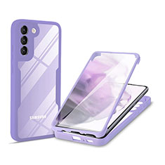 Carcasa Bumper Funda Silicona Transparente 360 Grados para Samsung Galaxy S23 Plus 5G Morado