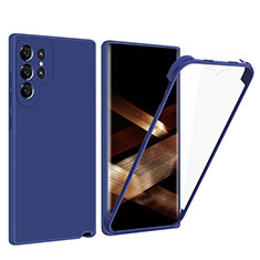 Carcasa Bumper Funda Silicona Transparente 360 Grados para Samsung Galaxy S24 Ultra 5G Azul