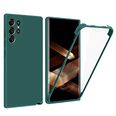 Carcasa Bumper Funda Silicona Transparente 360 Grados para Samsung Galaxy S24 Ultra 5G Verde