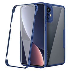 Carcasa Bumper Funda Silicona Transparente 360 Grados para Xiaomi Mi 12 5G Azul