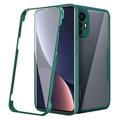 Carcasa Bumper Funda Silicona Transparente 360 Grados para Xiaomi Mi 12 5G Verde