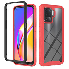 Carcasa Bumper Funda Silicona Transparente 360 Grados YB1 para Oppo F19 Pro Rojo