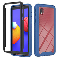 Carcasa Bumper Funda Silicona Transparente 360 Grados YB1 para Samsung Galaxy A01 Core Azul