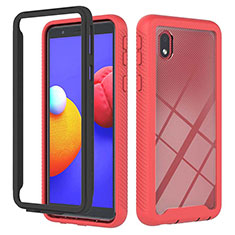 Carcasa Bumper Funda Silicona Transparente 360 Grados YB1 para Samsung Galaxy A01 Core Rojo