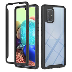 Carcasa Bumper Funda Silicona Transparente 360 Grados YB1 para Samsung Galaxy A71 5G Negro