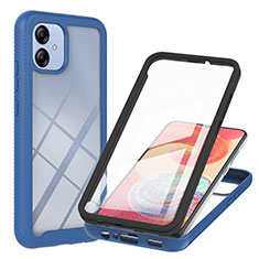 Carcasa Bumper Funda Silicona Transparente 360 Grados YB1 para Samsung Galaxy M04 Azul