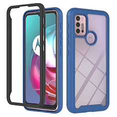 Carcasa Bumper Funda Silicona Transparente 360 Grados YB2 para Motorola Moto G10 Power Azul