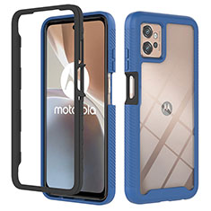 Carcasa Bumper Funda Silicona Transparente 360 Grados YB2 para Motorola Moto G32 Azul