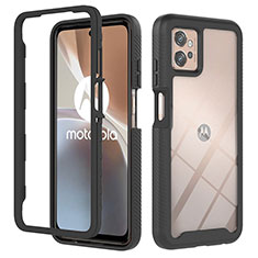 Carcasa Bumper Funda Silicona Transparente 360 Grados YB2 para Motorola Moto G32 Negro