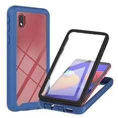 Carcasa Bumper Funda Silicona Transparente 360 Grados YB2 para Samsung Galaxy A01 Core Azul