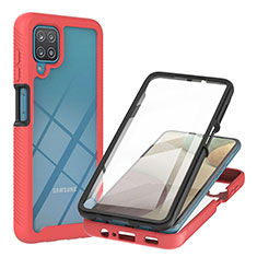 Carcasa Bumper Funda Silicona Transparente 360 Grados YB2 para Samsung Galaxy A12 Nacho Rojo
