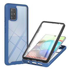 Carcasa Bumper Funda Silicona Transparente 360 Grados YB2 para Samsung Galaxy A71 4G A715 Azul