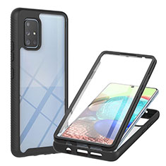 Carcasa Bumper Funda Silicona Transparente 360 Grados YB2 para Samsung Galaxy A71 4G A715 Negro